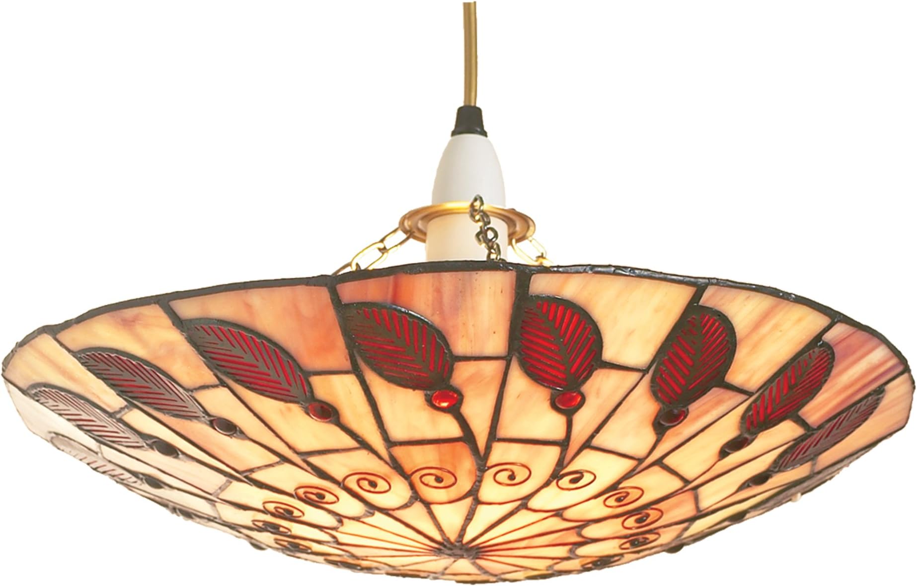 Leaf Red Tiffany Uplighter Pendant Shade LEAF1