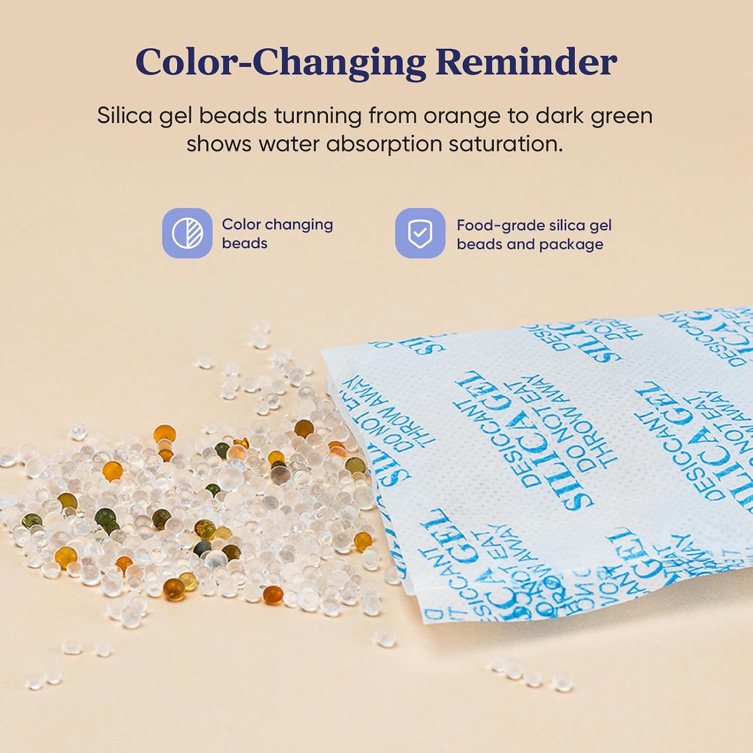 Pawsync Pet Food Desiccant Bag, 3 Packs Upgrade Desiccant Packets with Color-Changing Reminder Keep Cat Food & Dog Food Dry and Fresh Lasts up to 3-Month in Total, PRD-R351-WUS