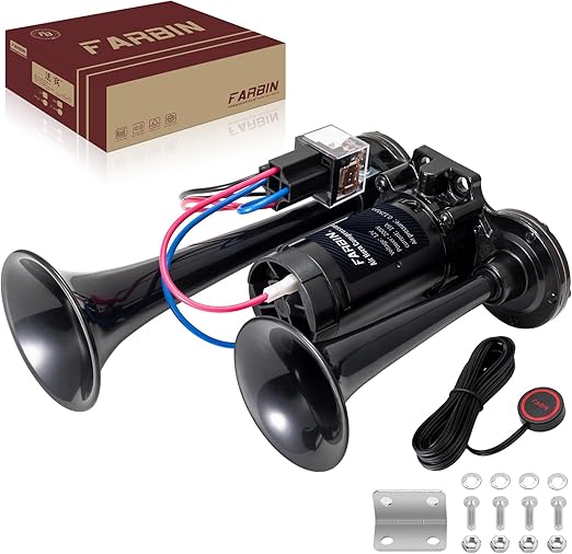 Amazon.com: FARBIN Black Air Horn for Truck Train Horn for Car Loud Car