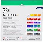 Mont Marte Peinture acrylique 24 Couleurs x 12ml Tubes, finition semi-brillante, adaptés à une variété de styles de peinture