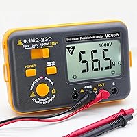 Vista 5 de Probador de resistencia de aislamiento digital VC60B, medidor eléctrico de megaohm con prueba de voltaje de prueba de 250V/500V/1000V Resistencia