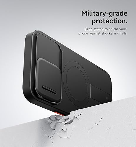 Miniatura 8 de SURITCH Funda para iPhone 14 Pro Max con cubierta magnética para cámara deslizante y soporte ajustable, compatible con MagSafe, funda protectora