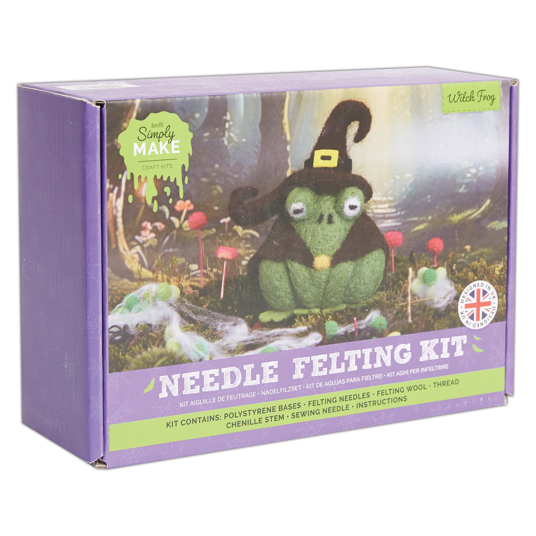Simply Make Needle Felting Kit Halloween Witch Frog, Including Wool, Needles, Tools, for Beginners Needle Felting Craft Kits - Image 3
