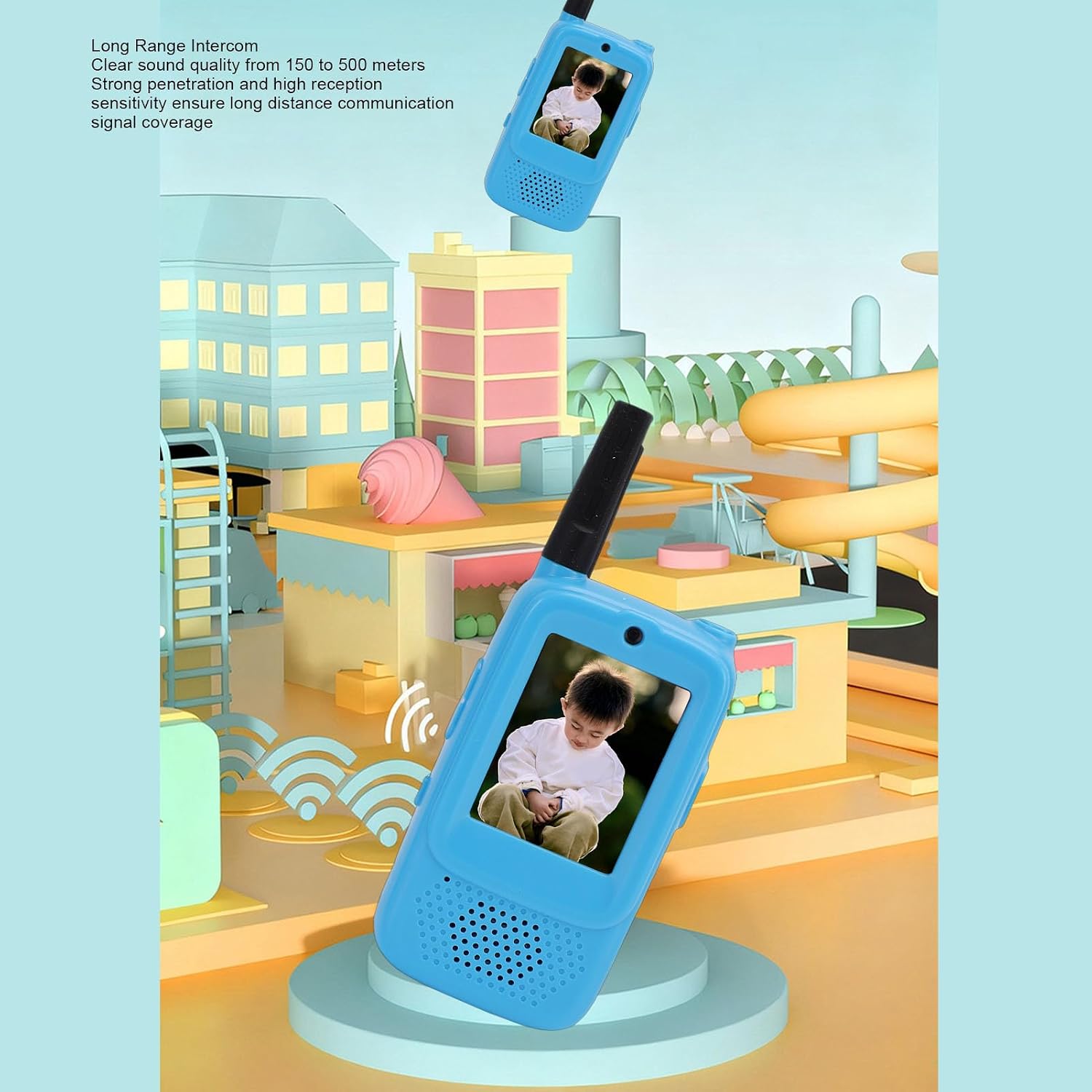 Video Walkie Talkies for Kids, Kids 2 Way Radios 1640.4ft Long Distance, 2.0 Inch Screen Rechargeable Wireless Video Intercom Toys for Family Games Outside Camping