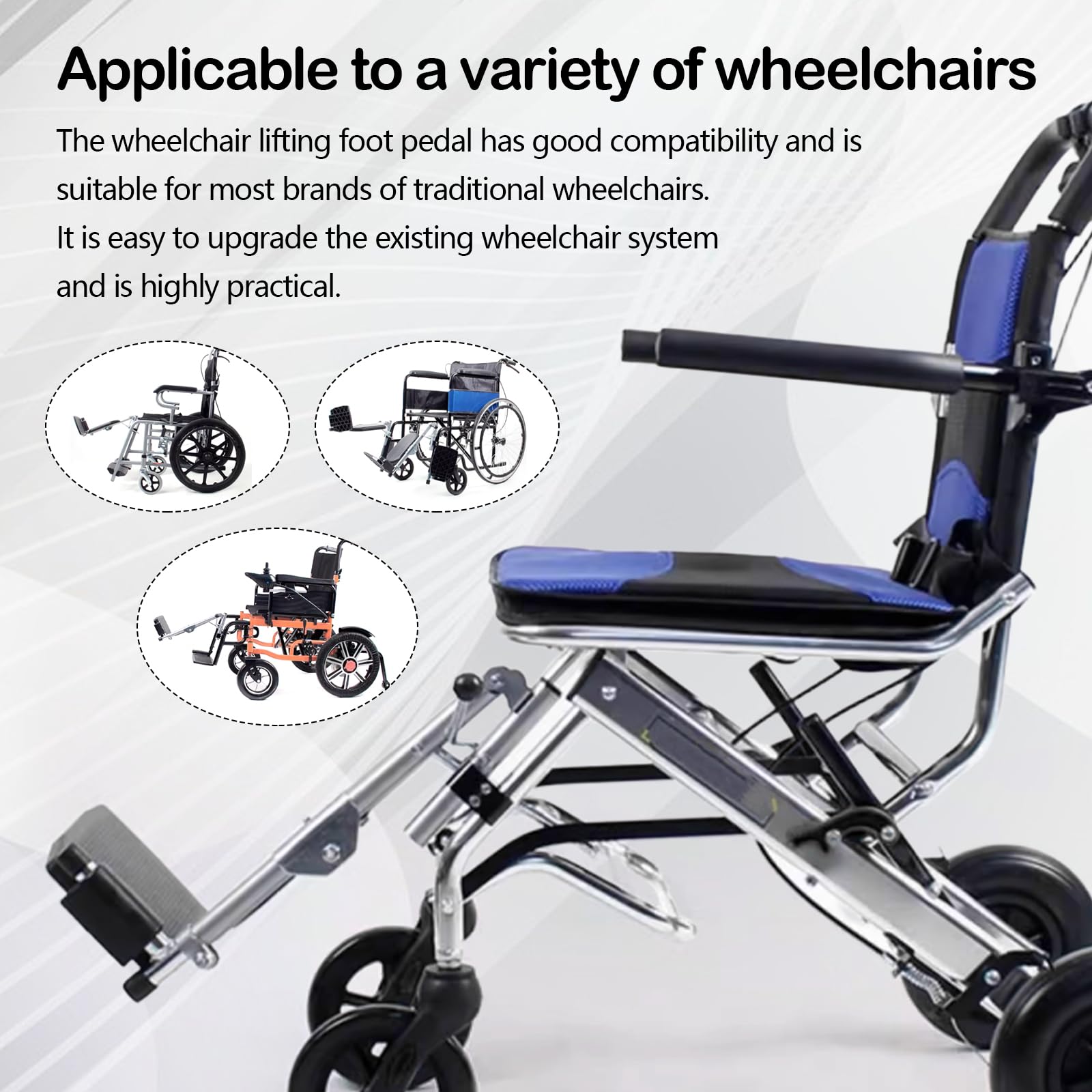Supporti Per Gambe Sollevabili Per Carrozzine, Sostituzione Universale Della Pedana Per Sedia A Rotelle Angolare Regolabile Da 90° A 180° Portata 100 Kg Per Disabili E Anziani (sinistra)