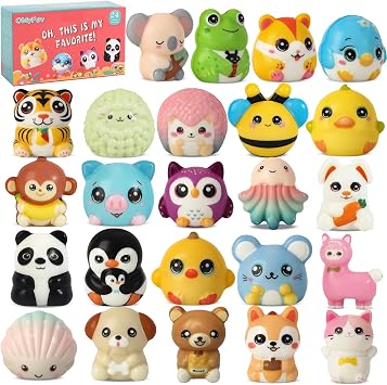 24PCS Squishy Party Favors for Kids - Cute Squishies Toys Bulk Animal Squishy Party Favors Birthday Goodie Bags Stuffers Back to School Gifts for Students Classroom Prizes Elementary Prize Box Toys
