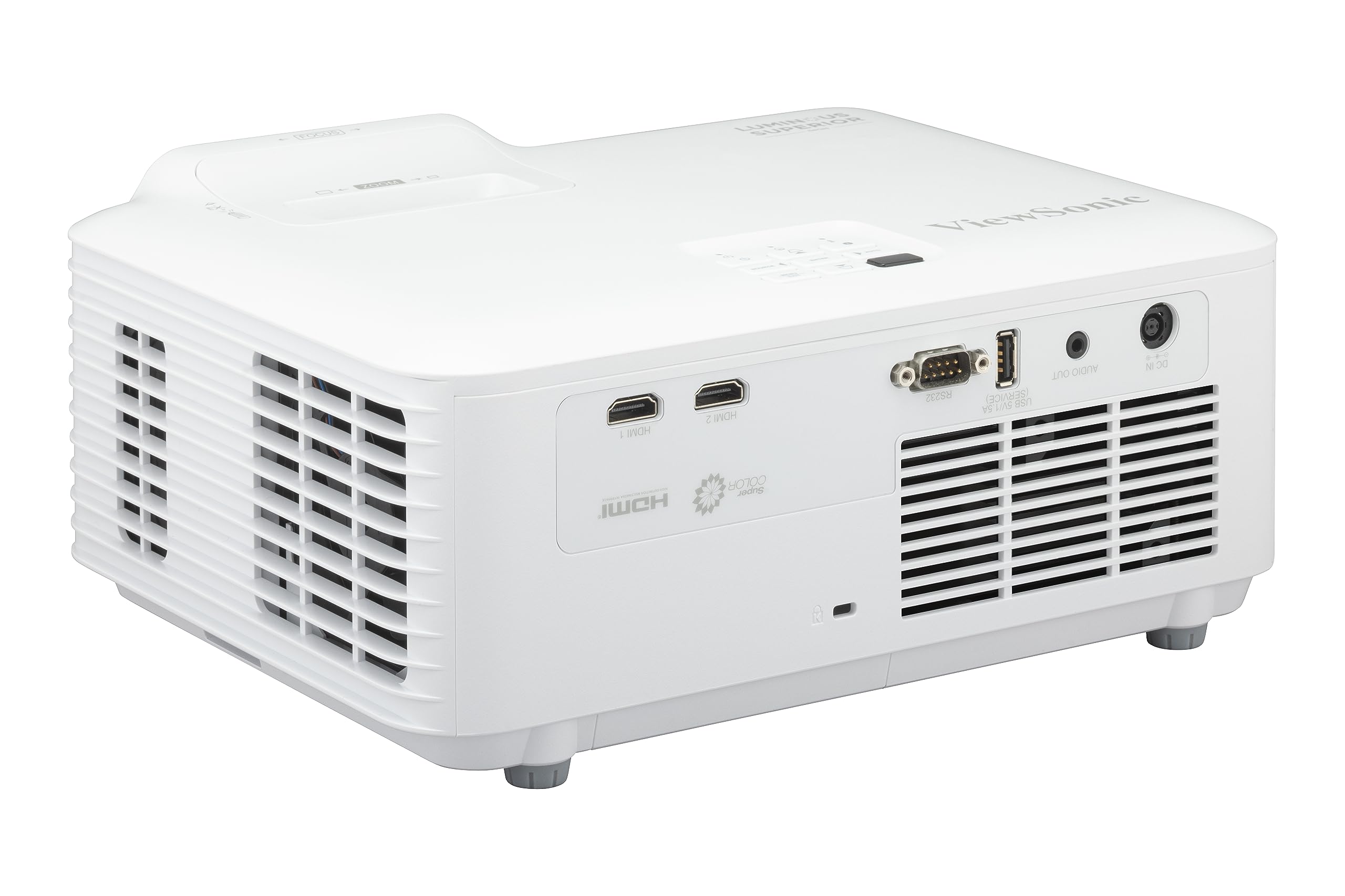 ViewSonic V52HD, Le projecteur d'installation Laser Full HD 1080P, 5000 lumens ANSI, écran Ultra-Large, Correction de l'effet trapèze, 2X HDMI, USB-A, Haut-Parleur 15W
