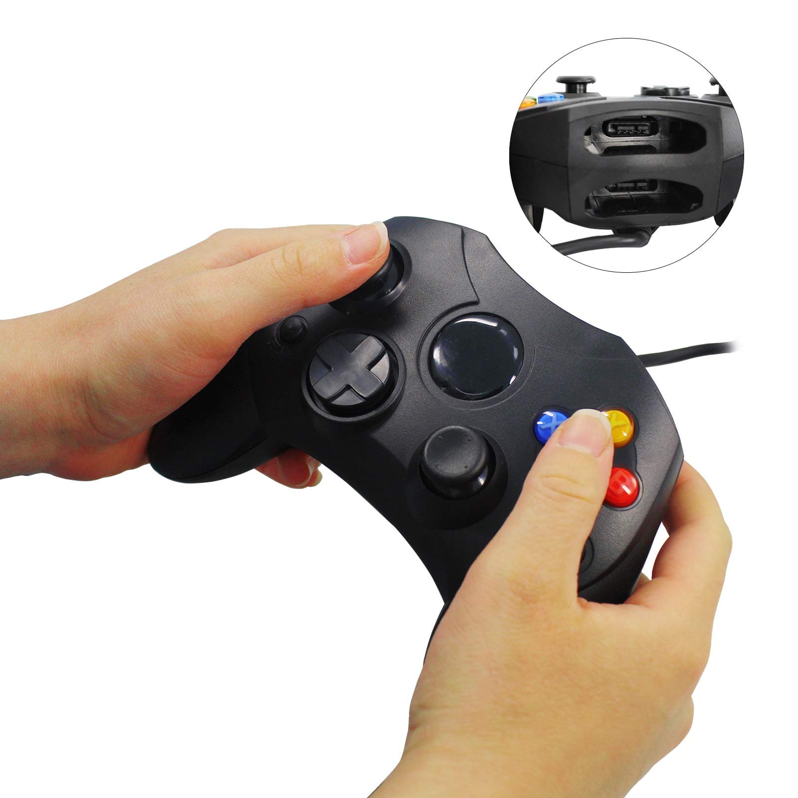 Eaxus® 2er Set Shock Gamepad Geeignet für Xbox Classic. Ergonomischer Controller für Original Xbox (2001). Nicht kompatibel mit Xbox 360 und Xbox One