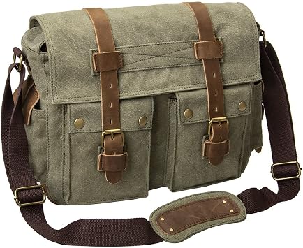 Mens Lightweight Vintage Waterproof Canvas DSLR SLR Shockproof Camera Shoulder Messenger Bag Sling Bag