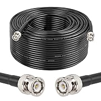 Vista 18 de Cable BNC - Cable coaxial RG58 de 8 pies de 50 ohmios macho a macho, cable coaxial de extensión BNC de baja pérdida con para antenas, radios RF
