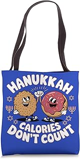 Hanukkah Calories Don’t Count | Funny Latke and Donut Tote Bag