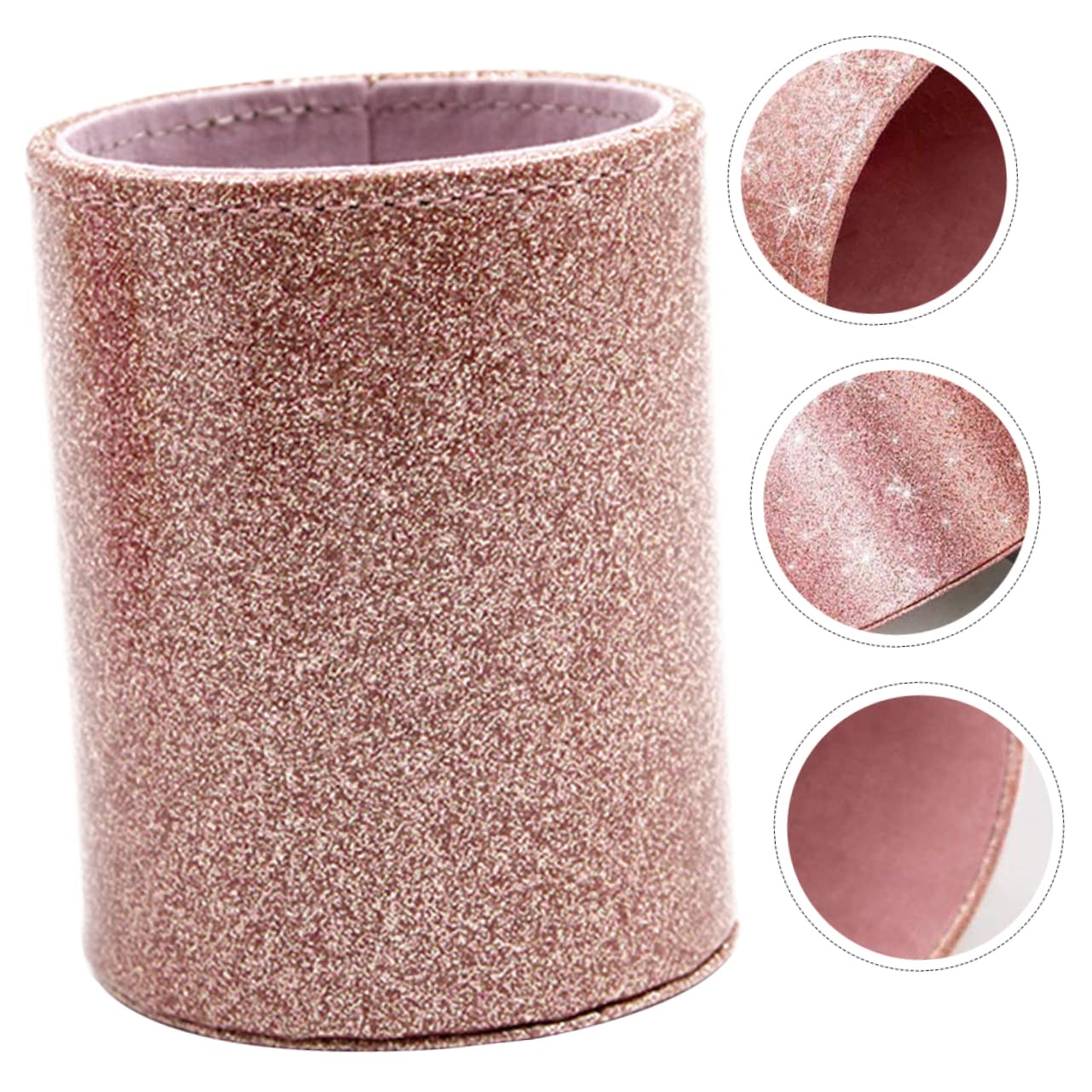 Ciieeo 4stücke Pu Leder Stiftehalter Mit Glitzer Multifunktionale Aufbewahrung Für Stifte Pinsel Und Kosmetik Für Schreibtisch Und Make-up Zartem