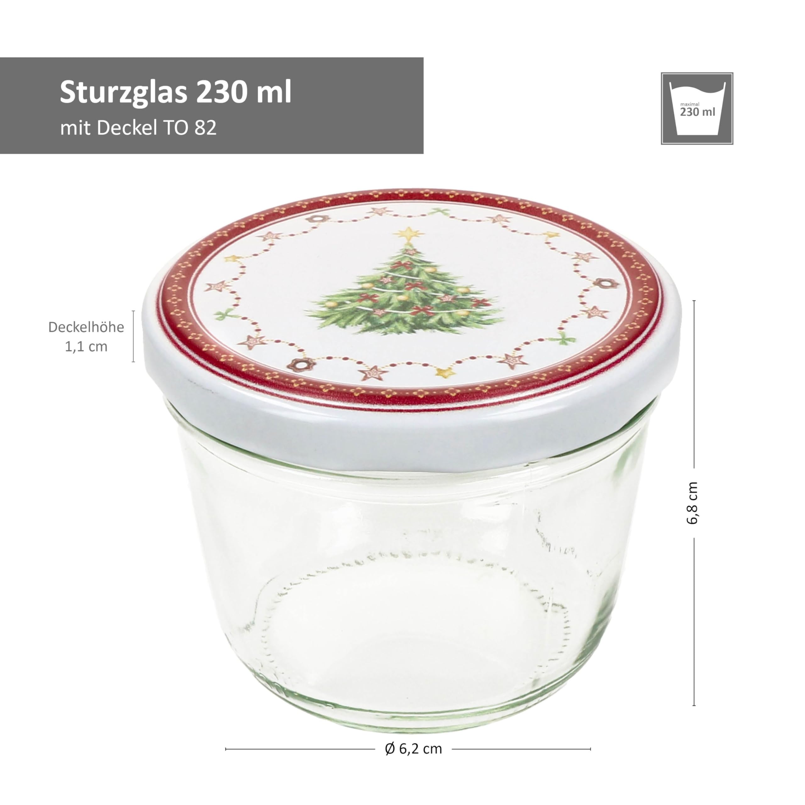 MamboCat 100er Set Sturzglas 230 ml mit Twist-Off-Deckel Weihnachtstraum I Einmachgläser + TO 82 Deckel + GRATIS Rezeptheft I Vorratsgläser einkochen & konservieren