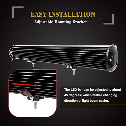 Miniatura 7 de SKYWORLD Barra de luz LED, 8D de 20 pulgadas, 420 W, luces LED todoterreno de 420 W, luz de conducción combinada de trabajo con soporte de montaje