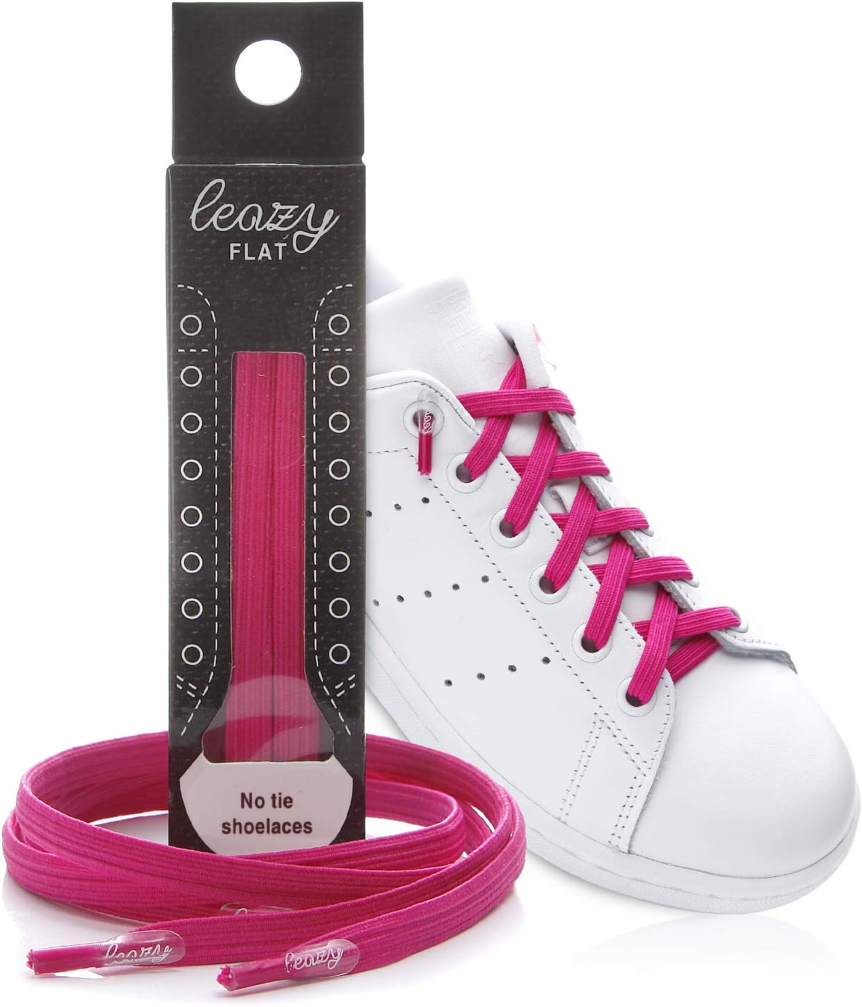 leazyNo Tie Shoelaces for Kids and Adults - The Flat Elastic Shoe Laces with Anchor Tip for Trainers