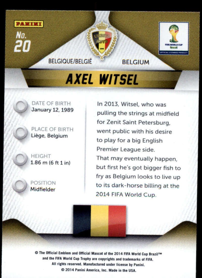 Amazon.com: 2014 Panini Prizm World Cup #20 Axel Witsel Belgium