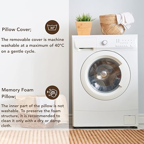 Miniatura 9 de Travel Memory Foam Pillow for Sleeping, Comfortable Camping Pillow, 15.75x11.81x3.94 inches, Easy to Carry Portable Bag, Soft, Breathable, Washable