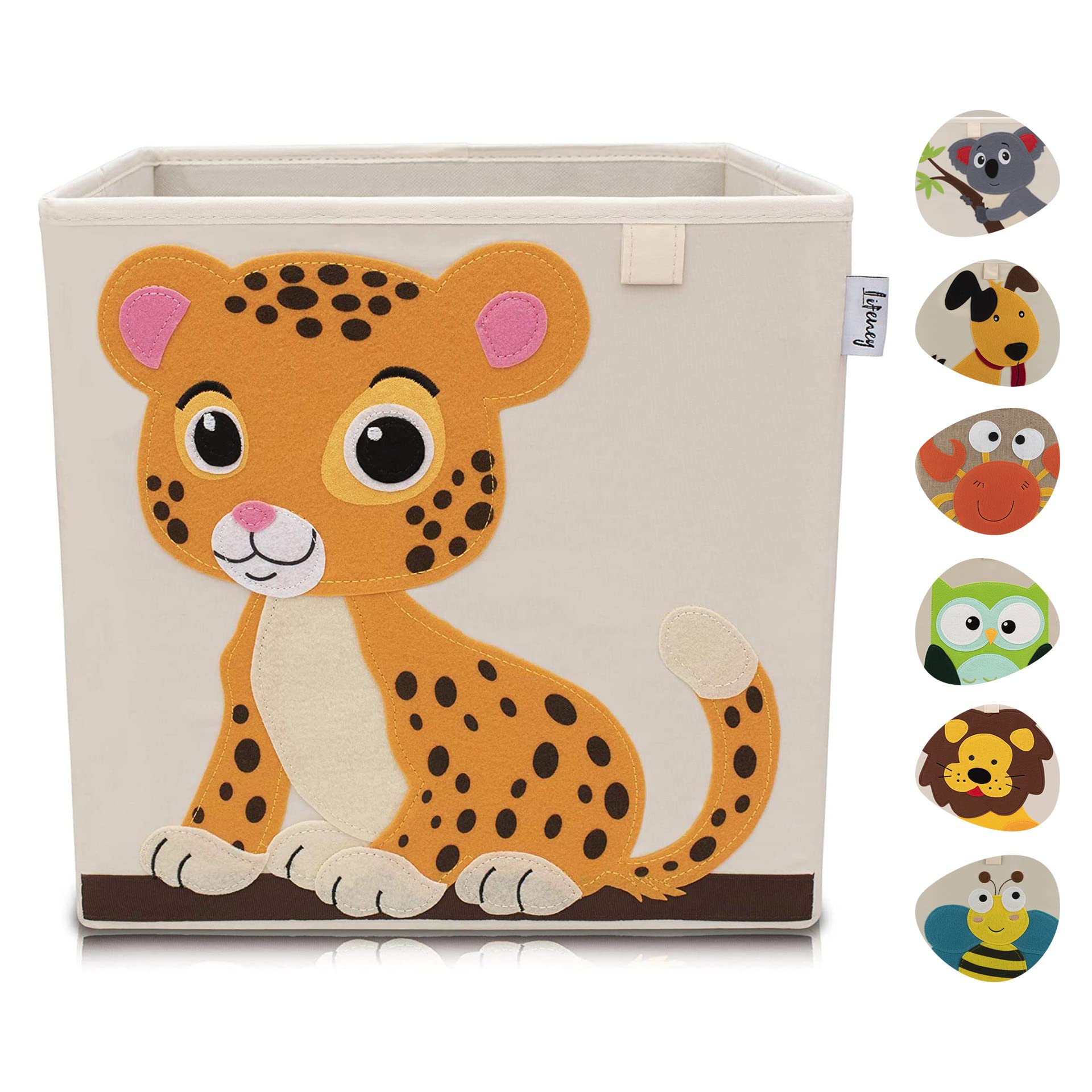 Scatola portaoggetti per bambini con motivo tigre, scatola giocattolo con motivo animale, adatta per scaffali cubi, scatola per la cameretta dei bambini, cestino portaoggetti per bambini
