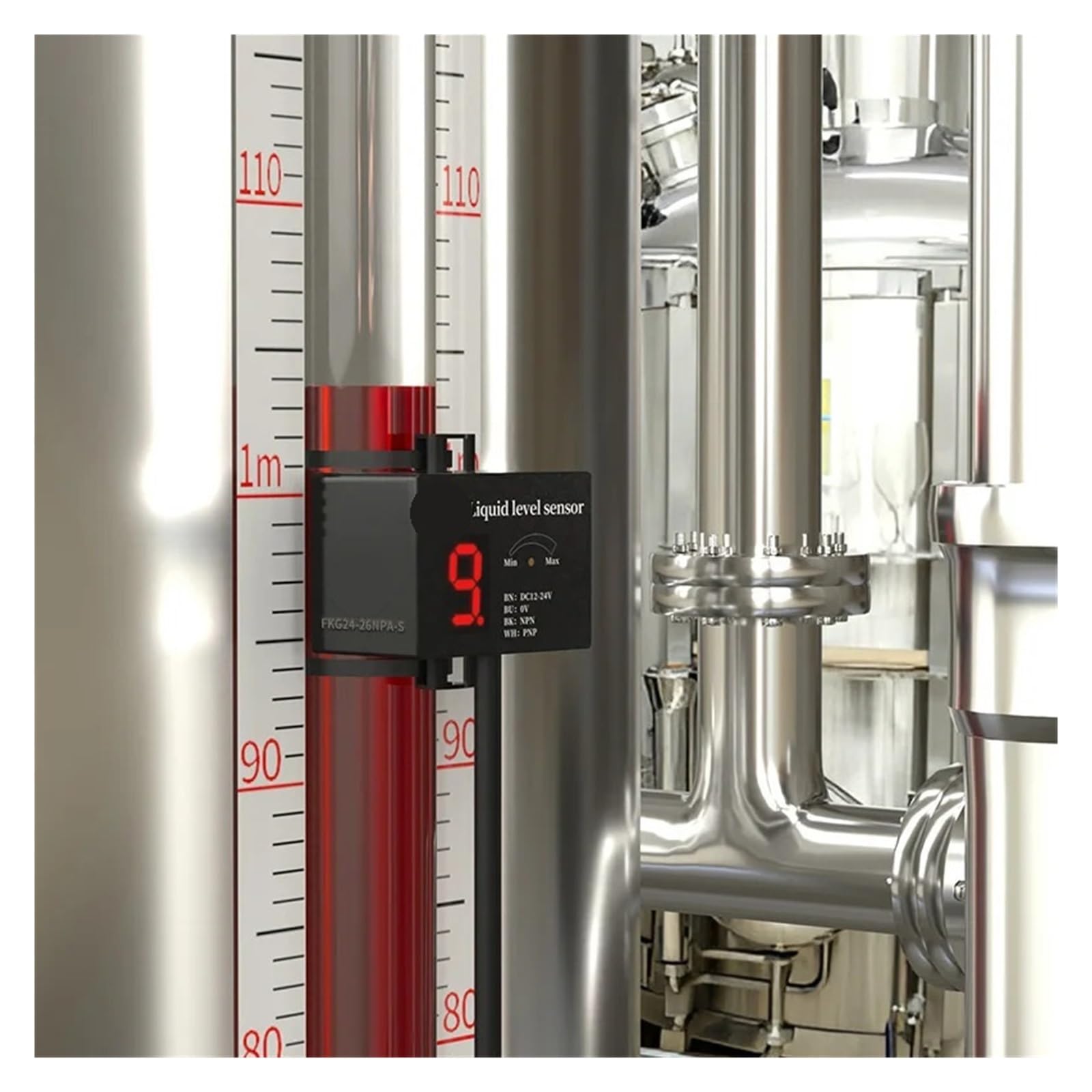 Sensor de Nivel de líquido for tuberías, Digital, Capacitivo, sin Contacto, FKG24-13NP Sensor de Nivel de Agua Nivel de líquido(FKG24-26NPA-S)