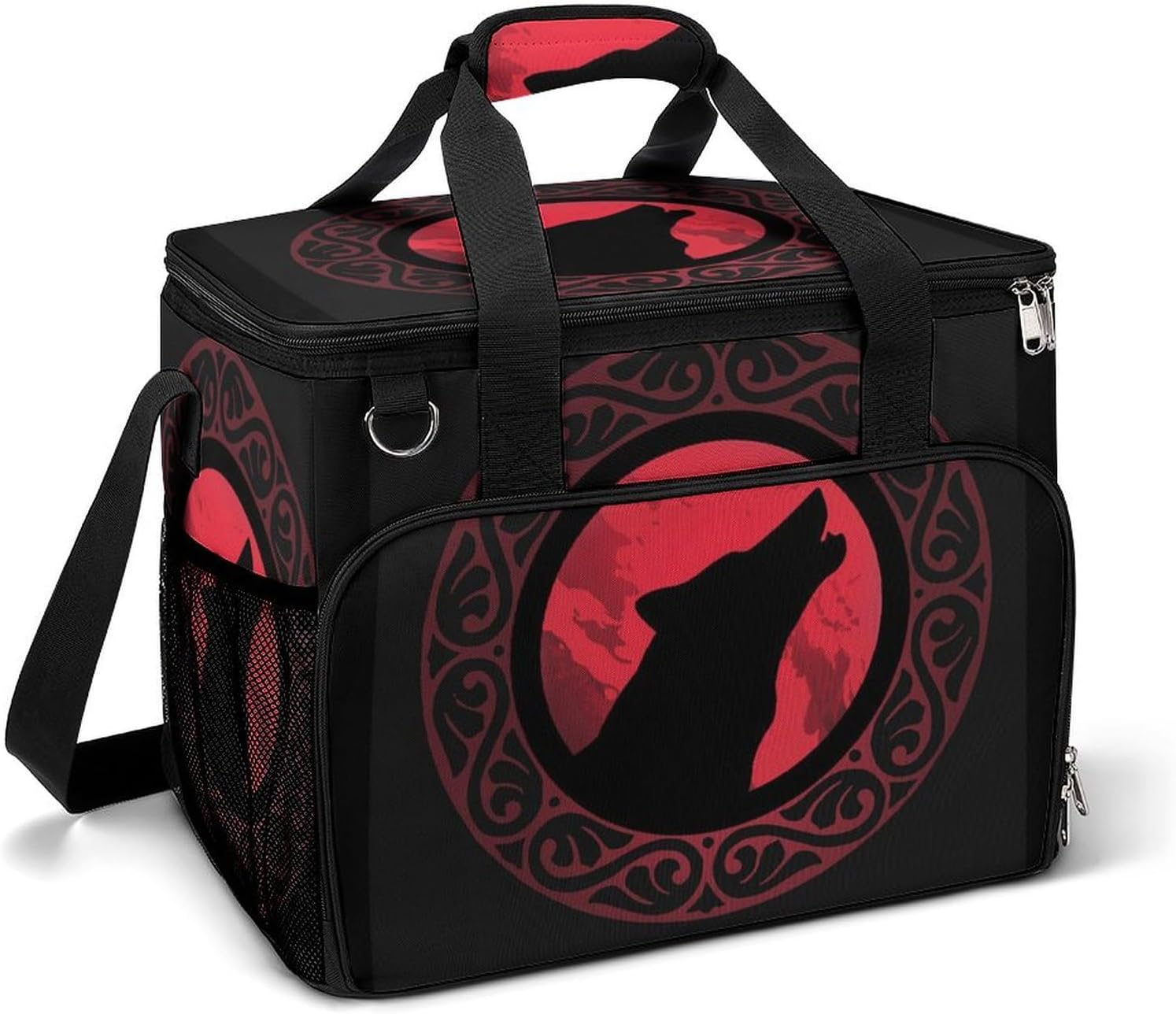 Odin Viking Age Wolf Norse Mythology Runes Cooler Bag, Collapsible Soft Sided Cooler, Large Leakproof Camping Cooler, Portable Travel Cooler for Camping, Road Trips