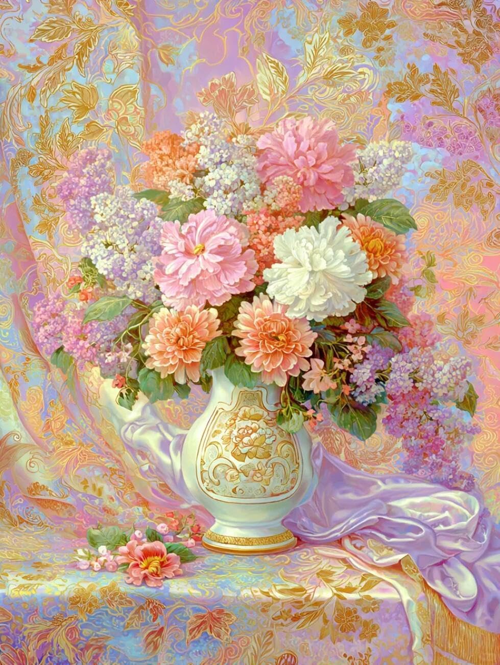 Henypt Cross Stitch Kits Anime Flowers DIY Arts Aand Craft Kit for Adults Beginners with Accessories Home & Leisure/Gifts 14CT 60x80cm