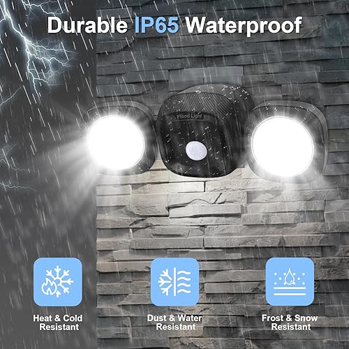 Miniatura 4 de TOOWELL Luces de inundación alimentadas por batería para exteriores con control remoto, luces de seguridad con sensor de movimiento para exteriores,