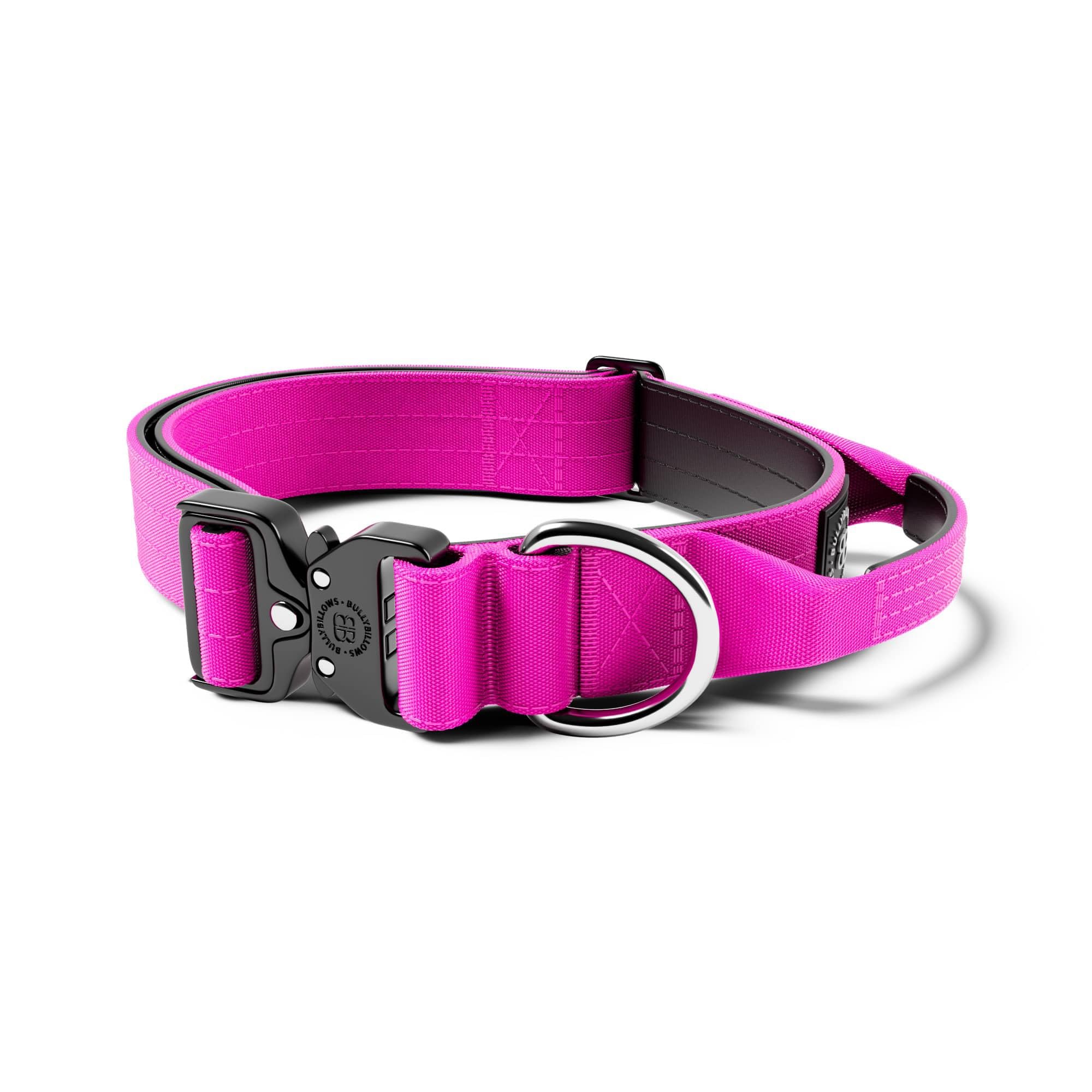 BullyBillows 4cm Combat Collar | Triple Stitched Nylon Dog Collar | Specially Crafted Clip For Quick Release & Lock | Suitable For All Dog Breeds | Magentas Large - 19-26" / 48-66cm