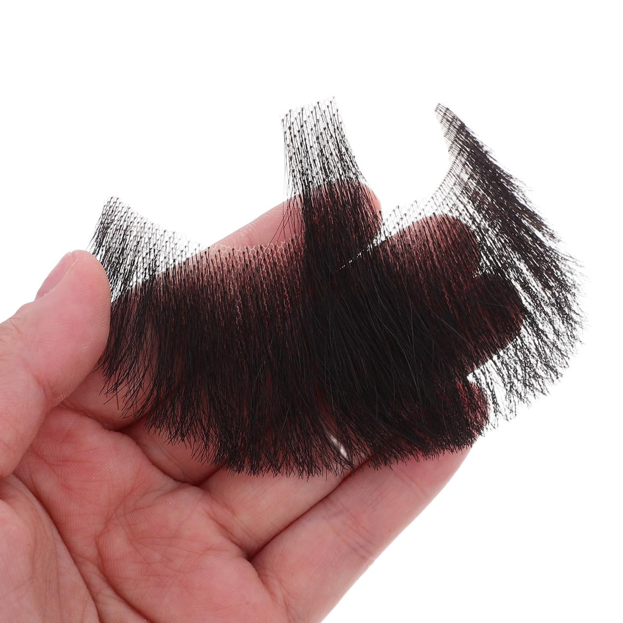 Warmhm Realistic Men's Fake Beard with Invisible Lace Natural Human Hair Goatee and Mustache for Halloween Costume Stage and Movie Props Lightweight Comfortable Theatrical Facial Hair - Image 4