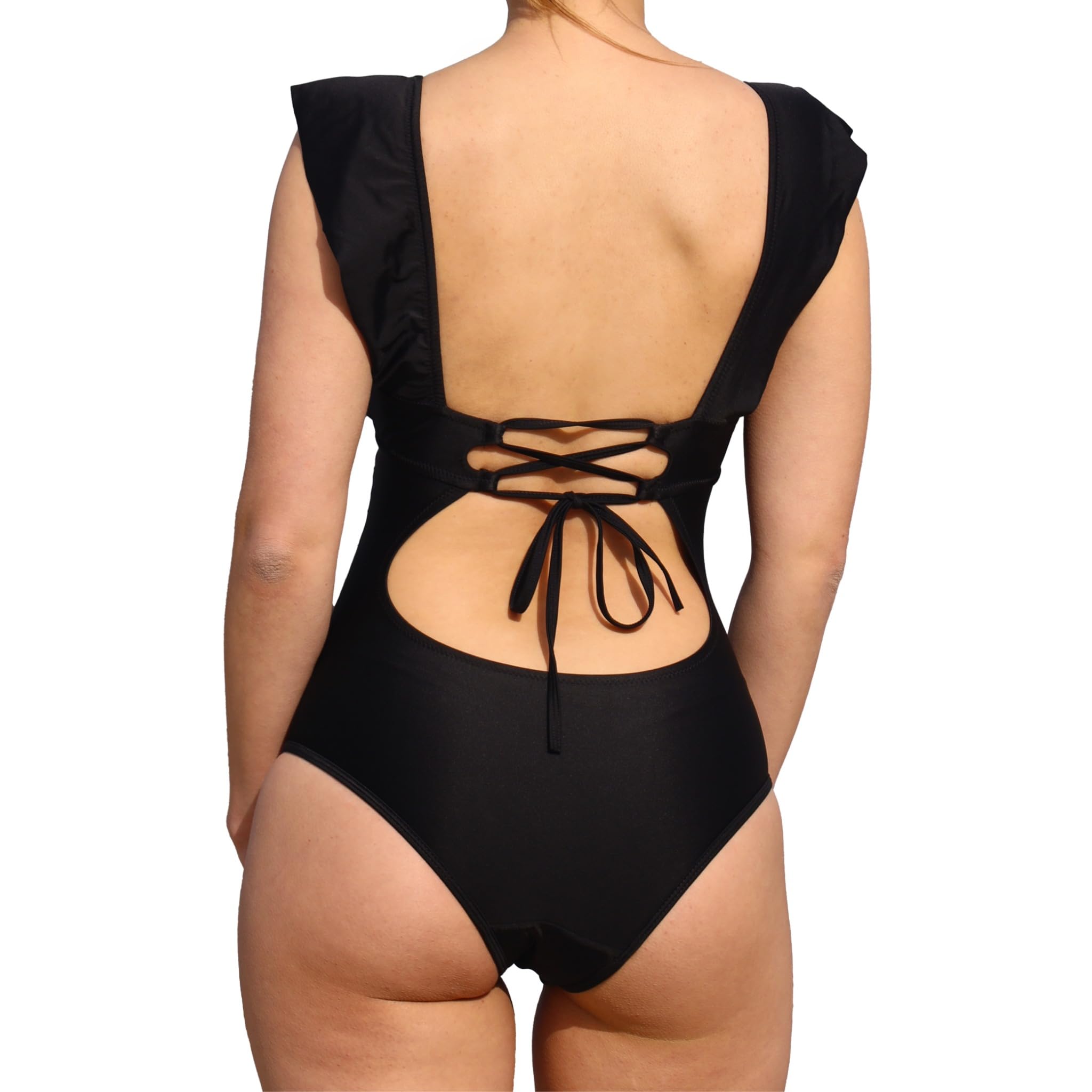 MYLILY Costume da Bagno mestruale con Volant | Costume da Bagno mestruale per Il Nuoto | Costume Intero Donna Terme | Costume da Bagno a Prova di mestruazioni