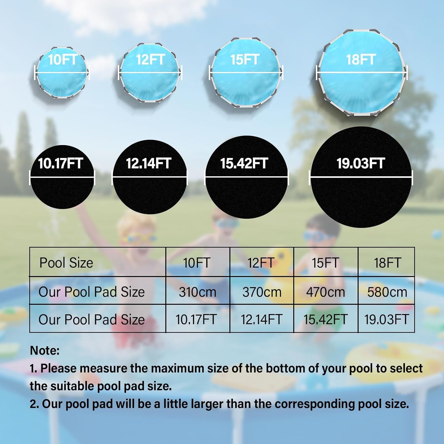 Safana 10ft Pool Liner Pad, Round Pool Pad for Above Ground Pool, Under Pool Mat, Swimming Pool Padding Accessories, Durable Puncture Protection Eco-Friendly Extend Liner Life