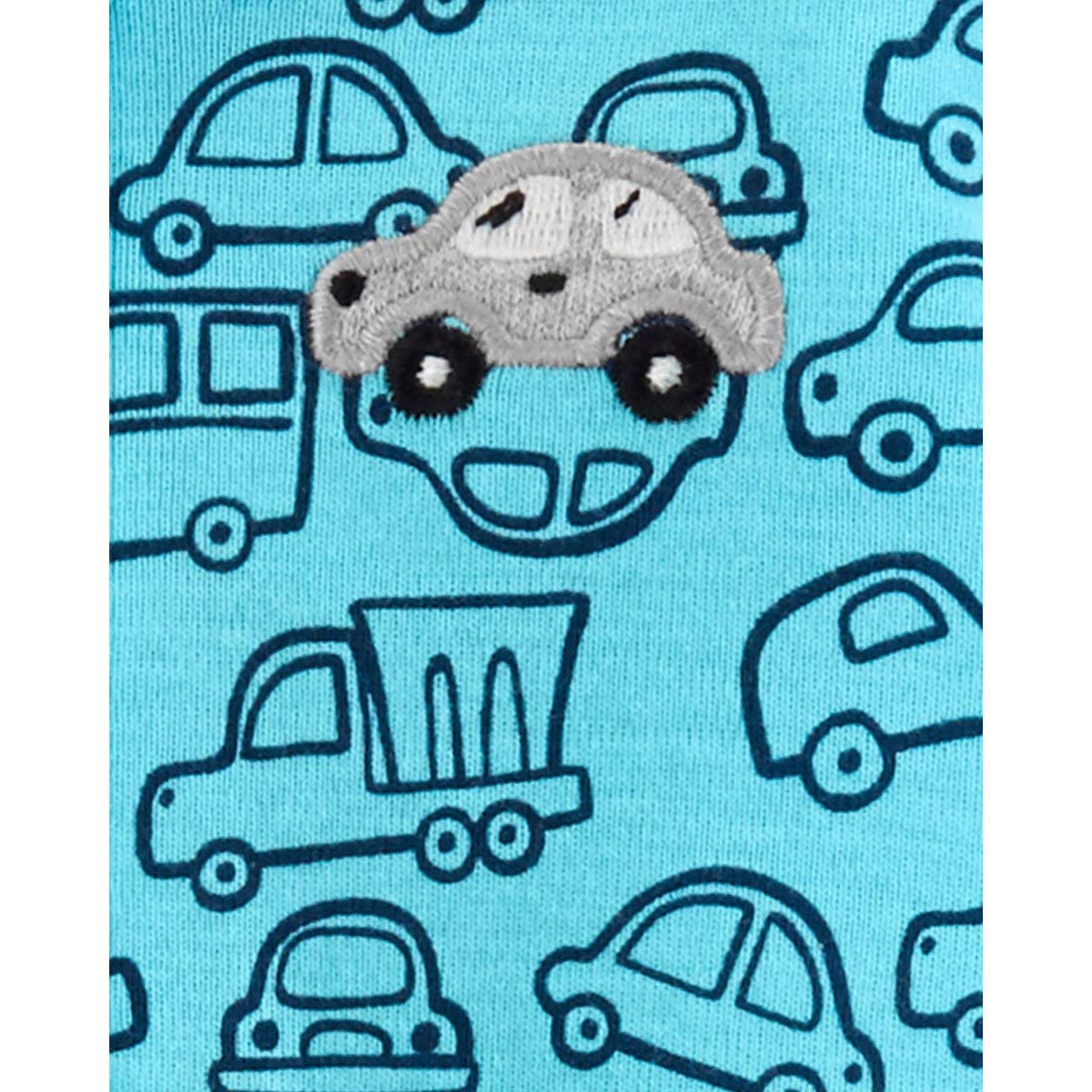 Carter's Baby Boys Cotton Coverall (Turquoise- Car Print, 3 Months)