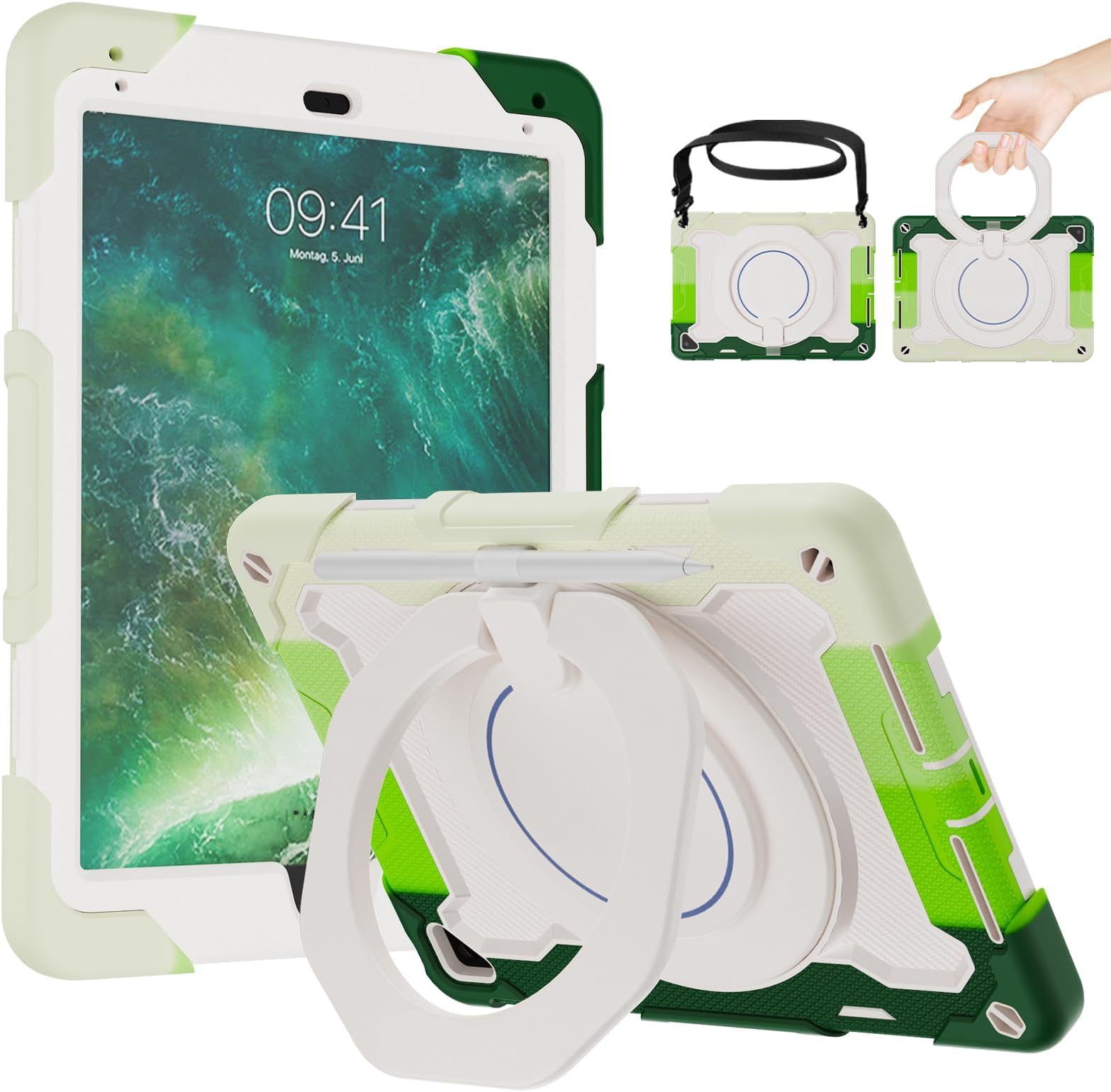 ROISKIN Case for iPad 6th/ 5th Generation 9.7 Inch: Heavy Duty Rugged