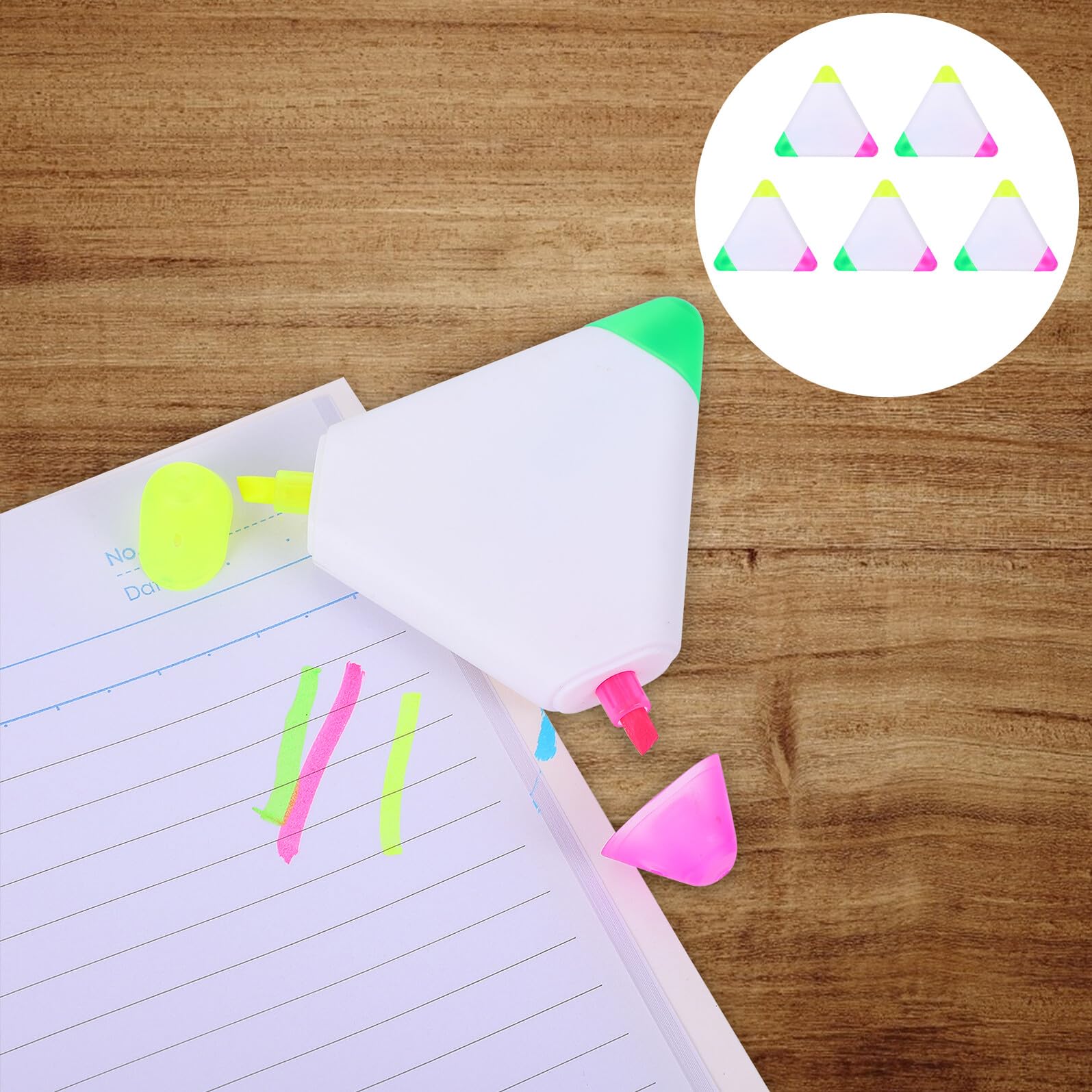 Tofficu 30 Pezzi Evidenziatori Triangolari Ergonomici Penne Fluorescenti Quick Dry per Studio e Ufficio Punta Resistente e Sbavatura per Scuola e Casa