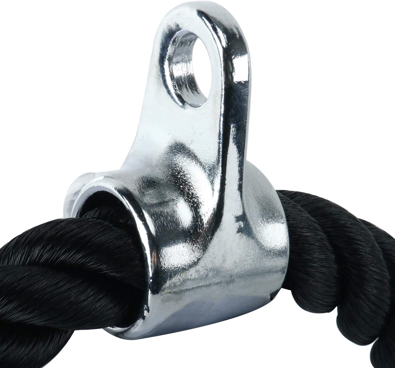 Yaegoo Deluxe Tricep Rope Pull Down – 27-inch Rope Length, Easy to Grip & Non Slip - Cable Attachment (Black)