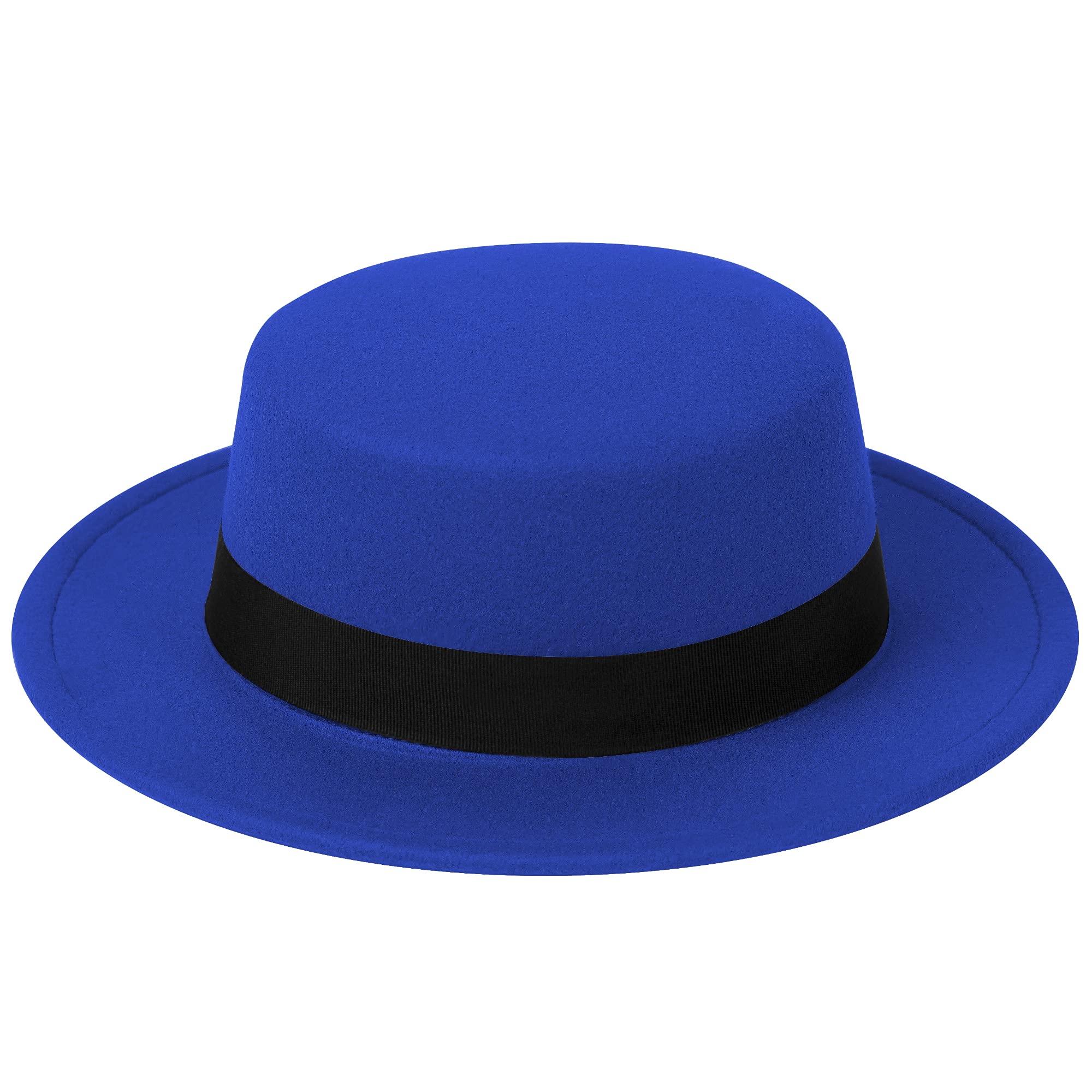 Fedora Hats for Men & Women - Pork Pie, Flat Top, Boater & Wide Brim Styles, Blue, M-L