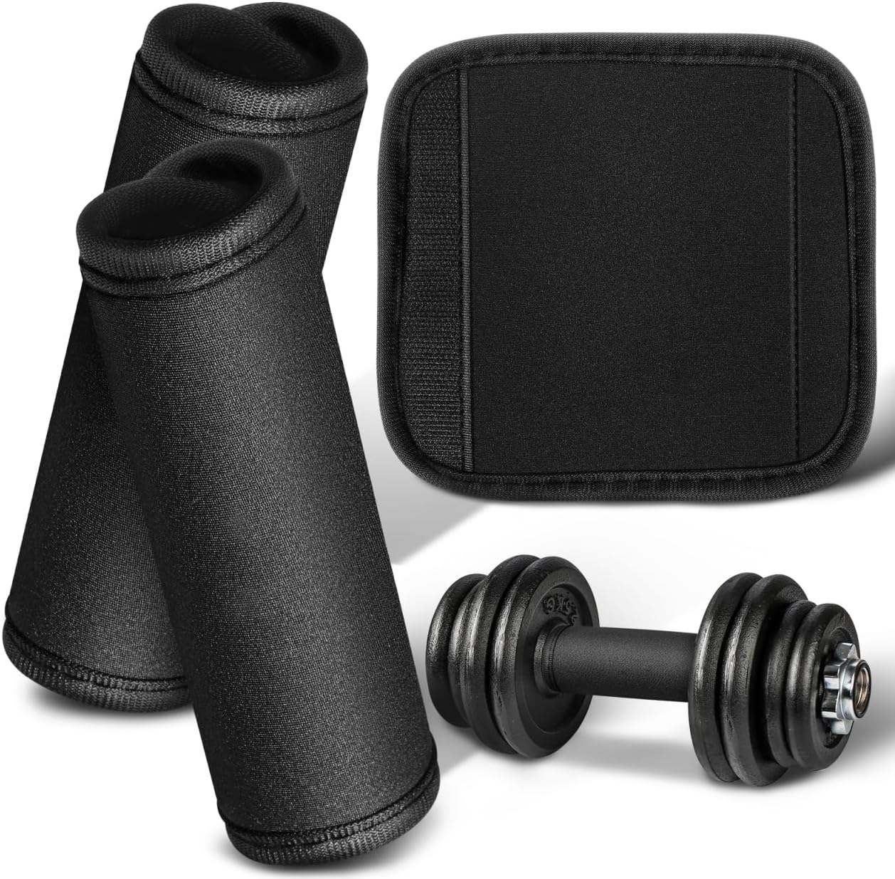 Totority Detachable Pull-Up Handle Grip Sleeves 3Pcs Anti-Slip Barbell Pad & Dumbbell Cushion for Enhanced Grip, Gym Bar Wrap for Home Fitness