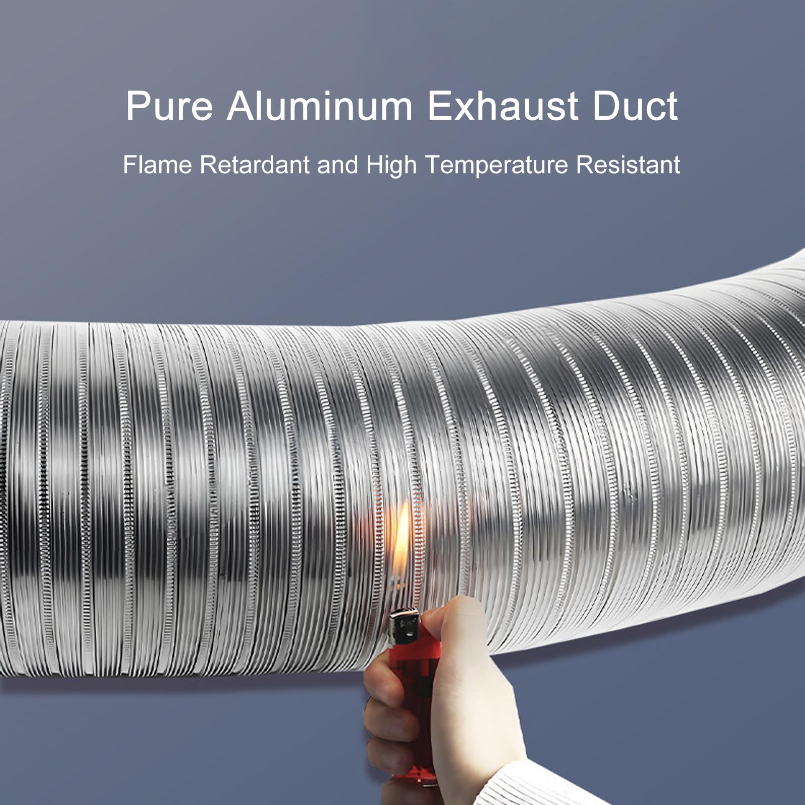 Halbstarrer Abluftschlauch für Wäschetrockner 3m, Flammhemmender Aluminium Schlauch, Lüftungsrohr für Dunstabzugshauben, Klimaanlagen und Abluftventilatoren(100mm(4in))