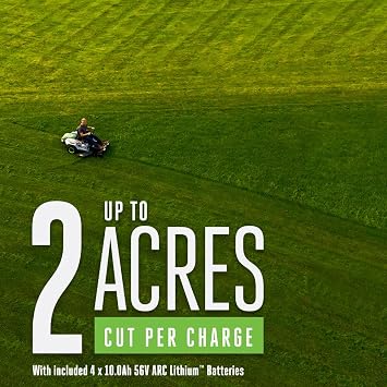 EGO Power+ Electric Riding Lawn Mower, 42 Deck with Zero Turn Radius, Includes (4) 56V 10.0Ah Batteries and Charger - ZT4204L