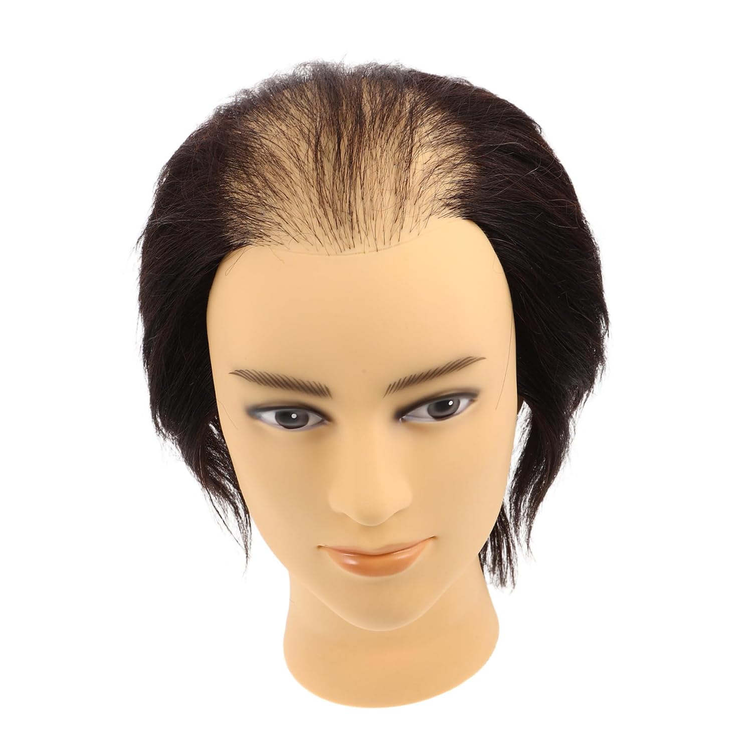 VICASKY Hairdressing Mannequin Head Male Pvc Bald Top with Hair for Barber Training and Haircut Practice in Salon and Cosmetology School