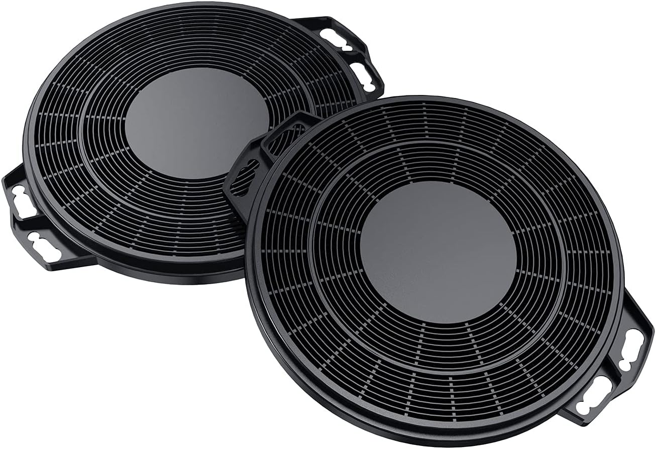 CACF006 Range Hood Carbon Filters, Replacement Charcoal Filters for Ductless Ventilation, Carbon Filters for Recirculation, Easy Installation, Set of 2