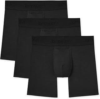 Men's Mid-Length Boxer Briefs - Second Skin Fabric - 6" Inseam, Underwear with Contour Pouch and Quick Draw Fly