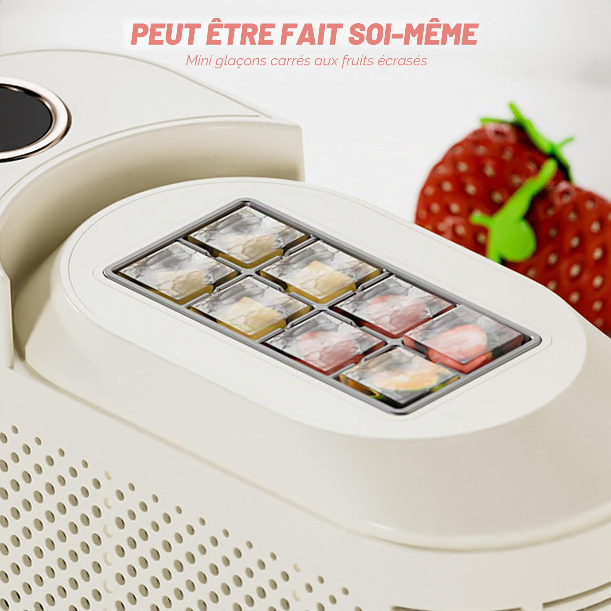 Machine à glaçons, portable de comptoir, mini appareil automatique à glaçons cubiques pour maison, dortoir, bureau, camping et voyage automobile（8 glace）