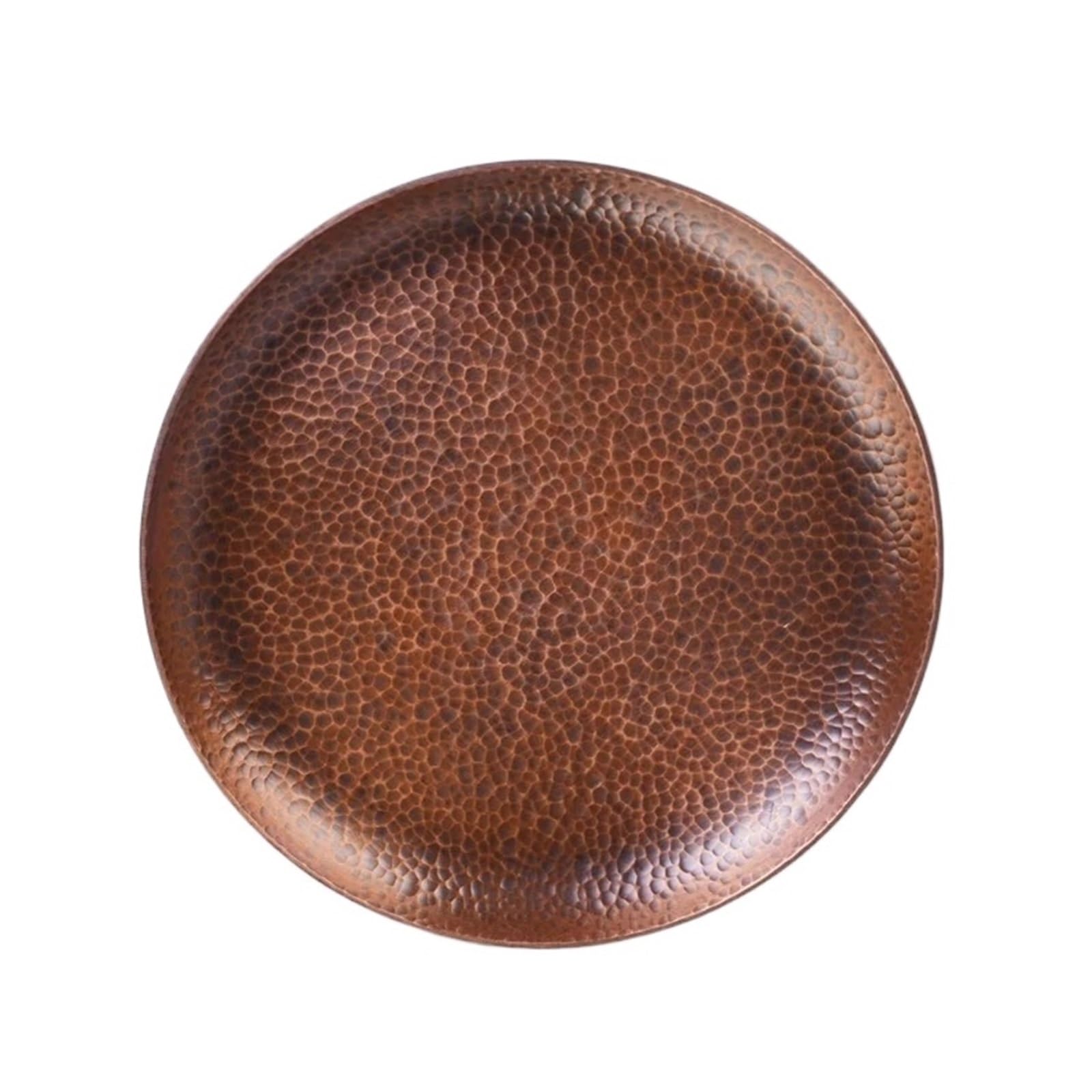 Hammered Tray Multi-Functional Vintage Pure Copper Coffee Cup Tray,Handcrafted Hammer Texture Teacup Disc Home Cheese Plate,Table Decoration for CoffeeJewellery(16cm)