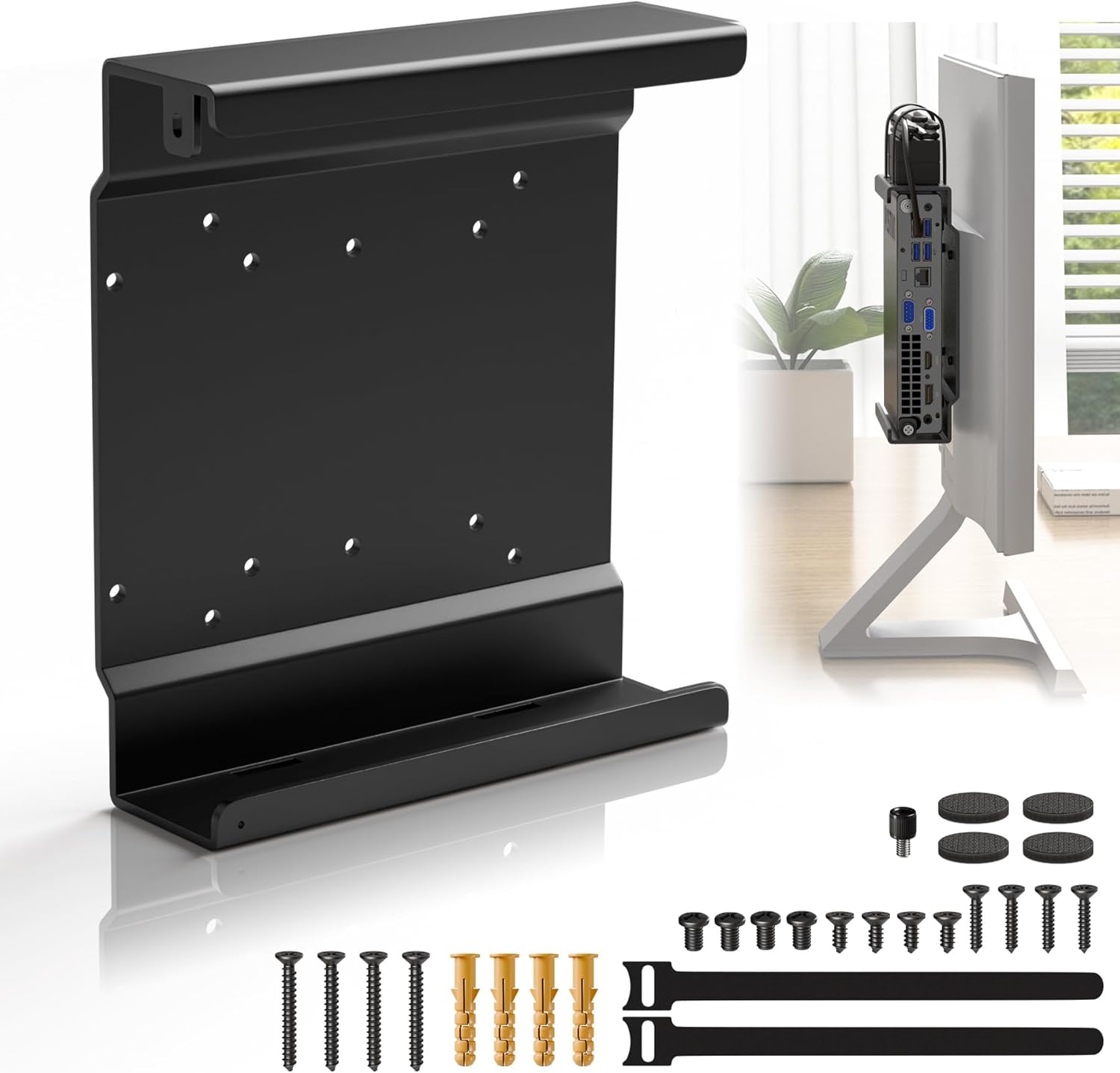 Mini PC Wall Mount Compatible with Dell OptiPlex Micro,Fits MFF 7050,7010,7020,7080,5070,7060,7090,3060,3040,3046,3050,3090,3060,9020, Mini PC Stand for Vesa Mount, Wall, Under Desk