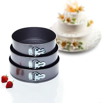 KitchenCraft Springform Cake Tins with Non Stick Coating in Gift Box, Round, Set of 3