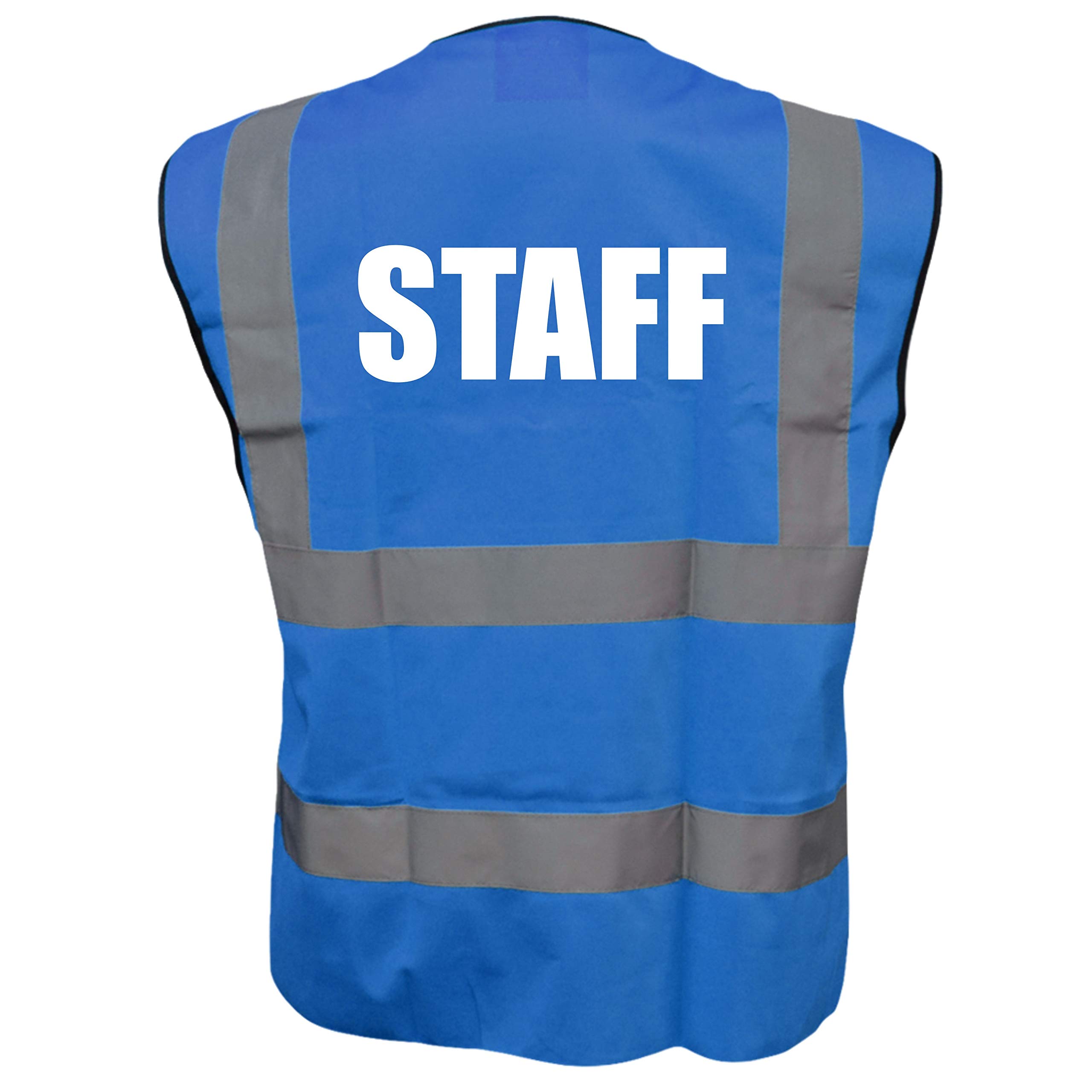Brook Hi Vis Uk Unisex Blue Staff Printed Hi Vis Vest/Waistcoat, Security Officer, Security Guard Bouncer, Doorman, Events, Xlarge