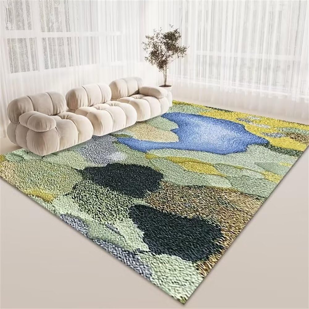 Tapis de salon coloré design encre pour réchauffer vos soirées de Noël au canapé