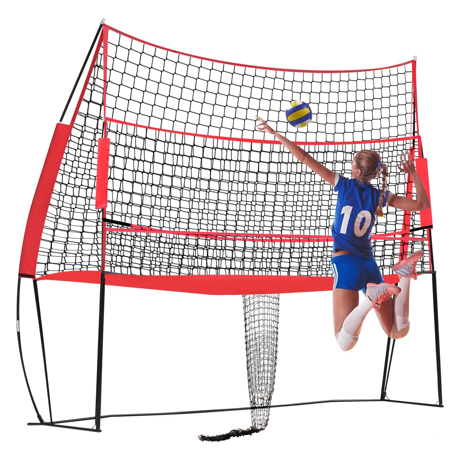 Red de voleibol, red de voleibol, bádminton, red de tenis para jardín, exterior, ajustable, red deportiva con bolsa de transporte para voleibol, bádminton y tenis, fácil montaje para casa y escuela