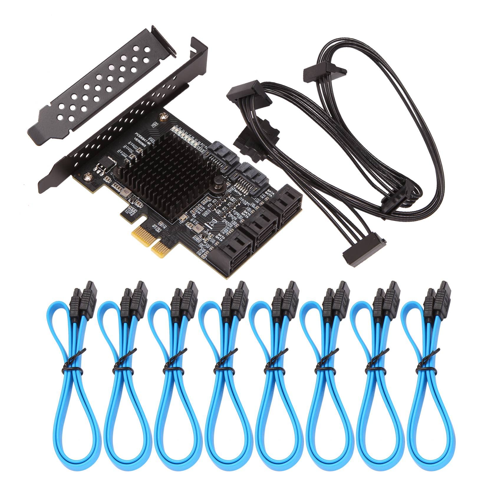 Amazon | Douehpy PCIE SATAカード8ポート、6Gbps SATA 3.0 PCIeカード 