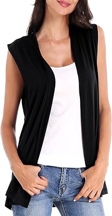 Urban CoCo Womens Sleeveless Cardigan Open Front Vest Lightweight Cool Coat